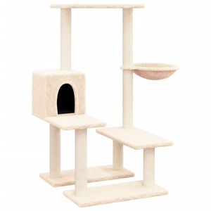 vidaXL Rascador para gatos con postes de sisal color crema 94,5 cm