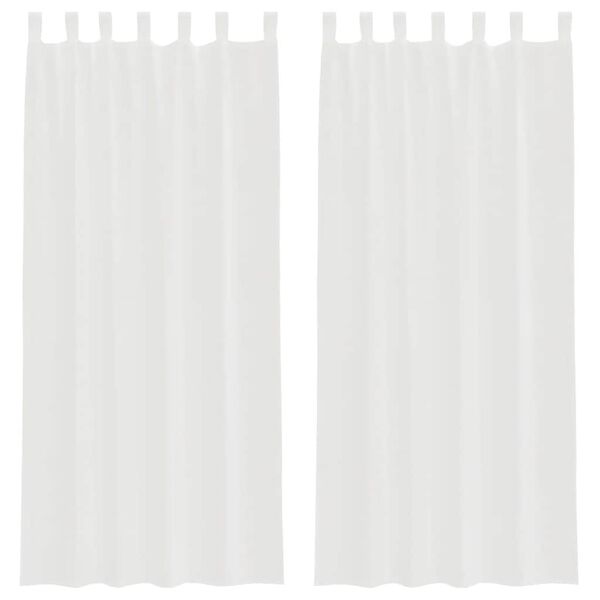vidaXL Cortinas de gasa con trabillas 2 uds. color blanco 140x245 cm