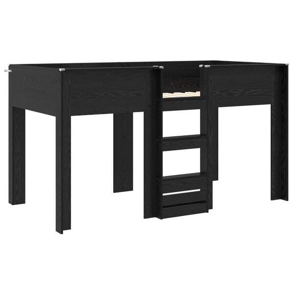 vidaXL Cama Litera para Ni&ntilde;os con colch&oacute;n Roble Negro 100 x 200 cm