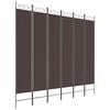 vidaXL Biombo divisor de 6 paneles de tela marr&oacute;n 240x220 cm