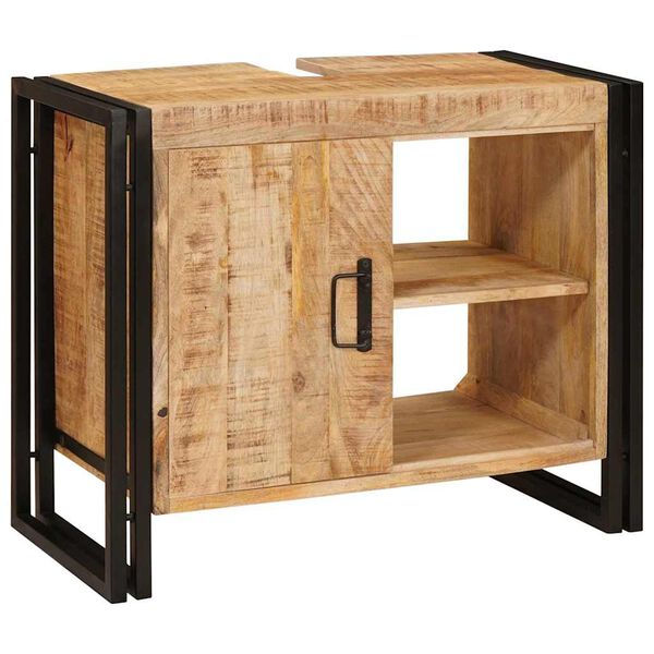 vidaXL Mueble de lavabo Marr&oacute;n 71 x 33 x 58 cm Madera de mango maciza