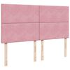vidaXL Estructura de cama otomana colchones terciopelo rosa 180x200cm