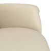 vidaXL Sill&oacute;n reclinable con reposapi&eacute;s cuero sint&eacute;tico color crema