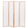 vidaXL Biombo plegable con 4 paneles estilo japonés 160x170 cm natural