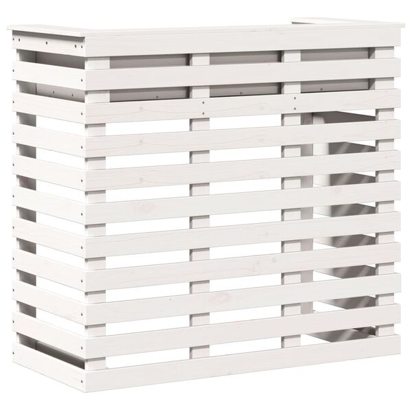 vidaXL Mesa alta de bar de jard&iacute;n madera pino blanco 113,5x50x103 cm
