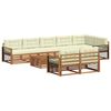 vidaXL Conjunto de sof&aacute;s de exterior con coj&iacute;n 9 pcs Natural y Crema