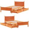 vidaXL Estructura de cama sin colch&oacute;n madera maciza marr&oacute;n 75x190 cm
