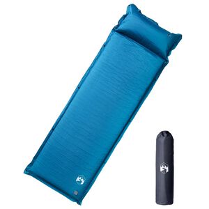 vidaXL Colch&oacute;n de camping autoinflable con almohada 1 persona turquesa