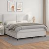 vidaXL Cama box spring con colch&oacute;n cuero sint&eacute;tico blanco 160x200 cm
