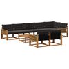 vidaXL Conjunto de sof&aacute;s de exterior 9 uds. Natural y negro