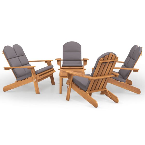 vidaXL Juego de muebles de jard&iacute;n Adirondack 5 piezas madera acacia