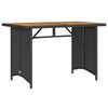 vidaXL Mesa de jard&iacute;n superficie de madera rat&aacute;n PE negro 110x68x70 cm