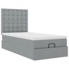 vidaXL Cama otomana con colch&oacute;n gris claro 90x200 cm tela