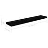 vidaXL Estantes flotantes pared 2 uds MDF negro brillo 120x23,5x3,8 cm