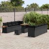 vidaXL Conjunto de sof&aacute;s de jard&iacute;n con coj&iacute;n 11 pcs Negro