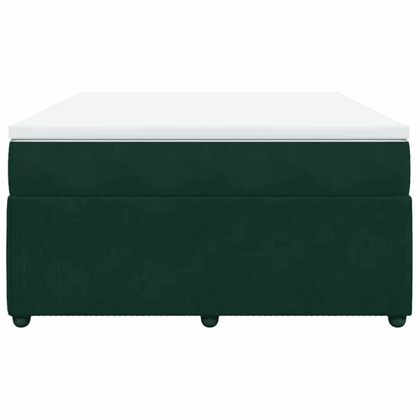 vidaXL Cama box spring con colch&oacute;n terciopelo verde oscuro 140x200 cm