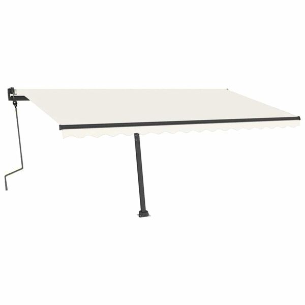 vidaXL Toldo retr&aacute;ctil manual con LED color crema 450x300 cm