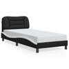 vidaXL Estructura de cama sin colch&oacute;n Hvar cuero sint&eacute;tico negro y blanco