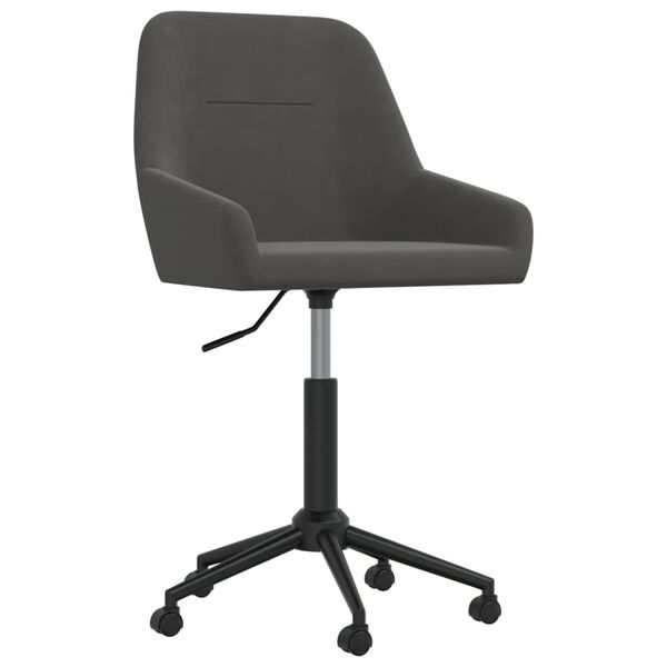 vidaXL Silla de oficina giratoria de terciopelo gris oscuro