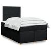 vidaXL Cama box spring con colch&oacute;n tela negro 120x200 cm