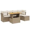 vidaXL Juego de sof&aacute;s jard&iacute;n con cojines 6 pzas rat&aacute;n sint&eacute;tico beige