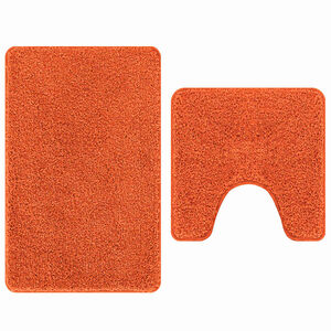 vidaXL Conjunto de alfombra de ba&ntilde;o antideslizante 2 uds. Naranja PP