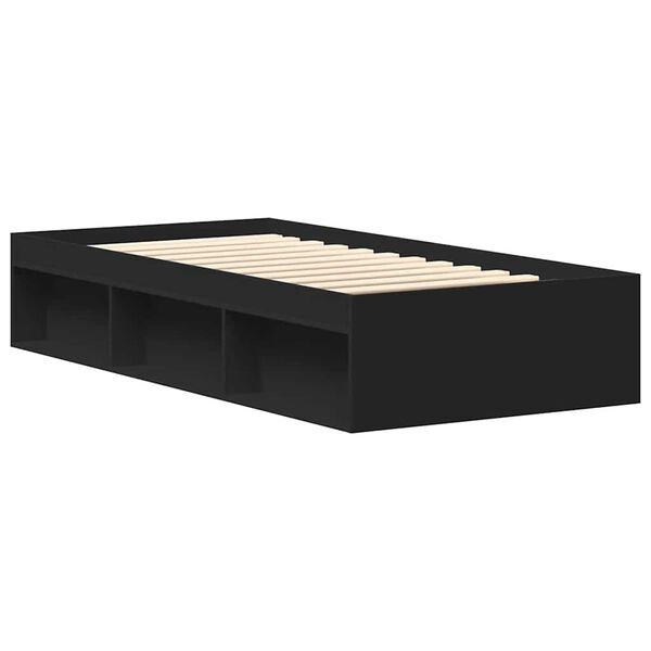 vidaXL Estructura de cama negra 90x190 cm