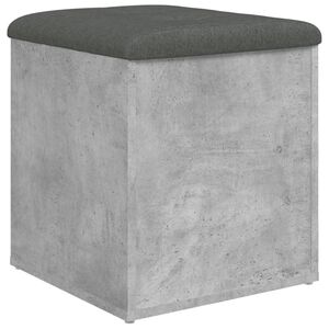 vidaXL Banco con almacenaje madera ingenier&iacute;a gris hormig&oacute;n 42x42x45cm