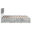 vidaXL Estructura de cama Gris Concreto 200 x 200 cm Madera Ingenieril
