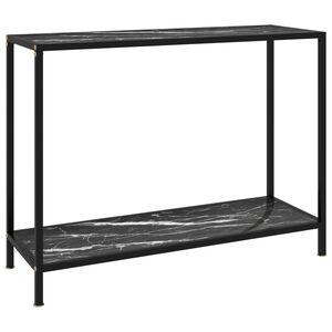 vidaXL Mesa de consola negro vidrio templado 100x35x75 cm