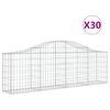 vidaXL Cestas de gaviones 30 uds forma de arco hierro 200x30x60/80 cm