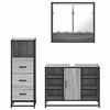 vidaXL Set de muebles de ba&ntilde;o 3 pzas madera contrachapada gris sonoma