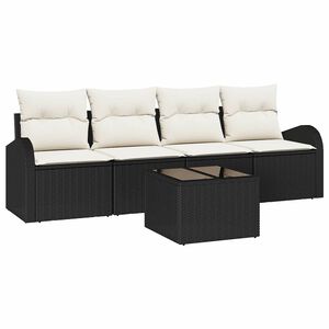 vidaXL Conjunto de sof&aacute; de jard&iacute;n Negro 55 x 55 x 37 cm