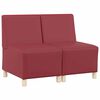 vidaXL Unidad de Sof&aacute; Modular sin Brazos 2 uds. Rojo vino