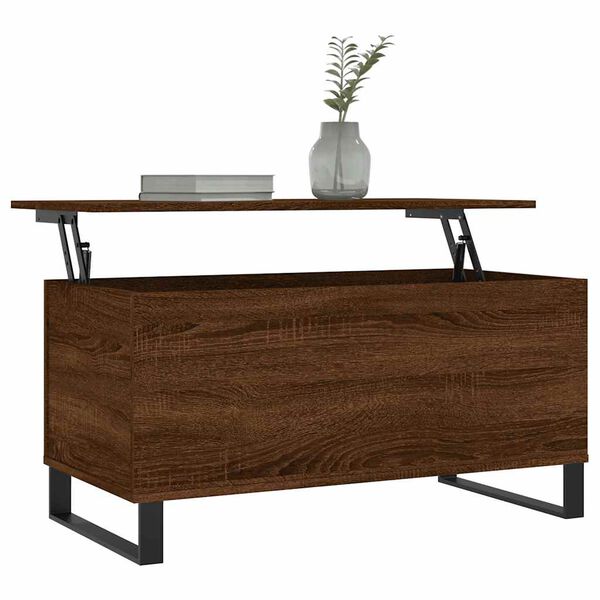 vidaXL Mesa de centro madera contrachapada roble marrón 90x44,5x45 cm