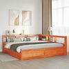 vidaXL Cama con estanter&iacute;a sin colch&oacute;n madera maciza marr&oacute;n 200x200 cm