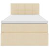 vidaXL Cama con almacenamiento y LED con LED Crema 100 x 200 cm tela