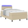 vidaXL Cama Box Spring LED Gris claro y . 120 x 190 cm Tela de Pana
