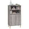 vidaXL Aparador alto de madera contrachapada gris Sonoma 60x36x110 cm