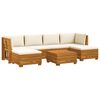 vidaXL 7 uds. Conjunto de sof&aacute;s de exterior Madera de Acacia S&oacute;lida