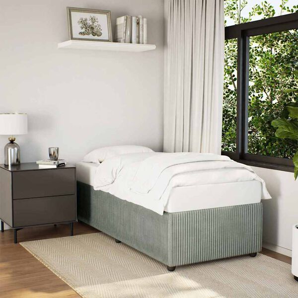 vidaXL Estructura de cama sin colch&oacute;n terciopelo gris claro 80x200 cm