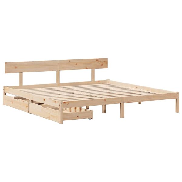 vidaXL Estructura de cama sin colchón madera maciza de pino 180x200 cm