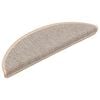 vidaXL Alfombrillas para escaleras 15 unidades 56x17x3 cm Plateadas Semicirculares