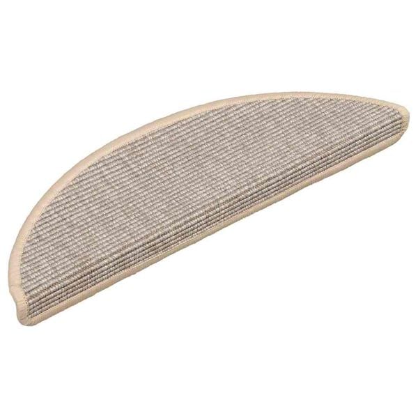 vidaXL Alfombrillas para escaleras 15 unidades 56x17x3 cm Plateadas Semicirculares