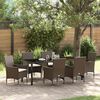 vidaXL Conjunto de Comedor de Jard&iacute;n 7 pcs Marr&oacute;n rat&aacute;n sint&eacute;tico