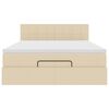 vidaXL Cama otomana con colch&oacute;n de tela color crema 140x200 cm
