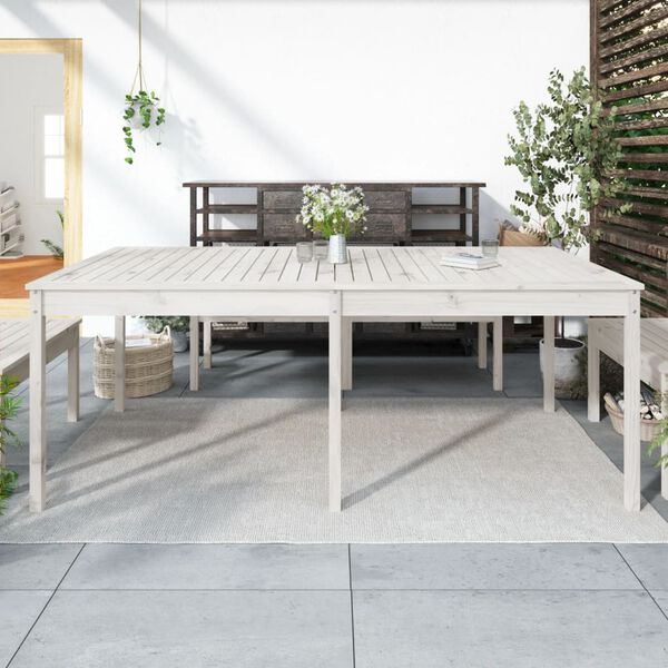 vidaXL Mesa de jard&iacute;n madera maciza de pino blanco 203,5x100x76 cm