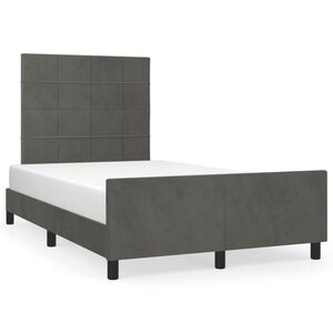 vidaXL Estructura de cama sin colch&oacute;n terciopelo gris oscuro 120x190cm