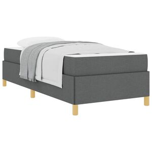 vidaXL Estructura de cama con colch&oacute;n Gris oscuro 90 x 200 cm tela