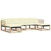 vidaXL Conjunto de sof&aacute;s de exterior con coj&iacute;n 6 pcs Blanco y Crema